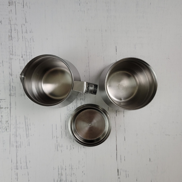 Vtg Sugar And Creamer Stainless Steel Set - Picture 13 of 16